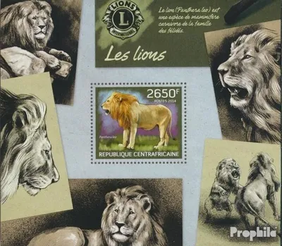 Produktbild von Briefmarken Zentralafrikanische Republik 2014 Mi Block 1145 (kompl. Ausgabe) postfrisch Löwen