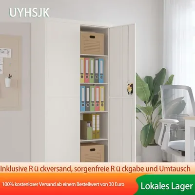Obrázek produktu pro Archivní skříň – Ocelová skříň na dokumenty a zásuvková skříň v bílé barvě s prostorným uspořádáním, rozměry 90x40x180 cm