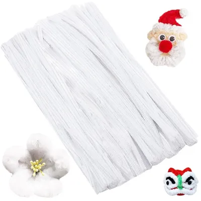Obrázok produktu pre Čistiace tyčinky z mikrovlákna, 100 kusov, 30 cm, biela farba, súprava na kreatívne činnosti