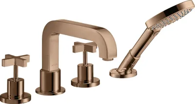 Produktbild von hansgrohe AXOR Citterio 4-Loch Fliesenrandarmatur mit Kreuzgriffen, 39453300