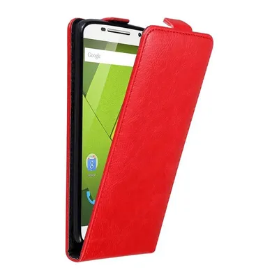 Image de Cadorabo Housse pour Motorola MOTO X PLAY Housse de protection rouge Flip Etui Housse de téléphone portable Case Cover