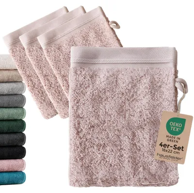 Produktbild von Waschhandschuh 4er Set, Hellrosa