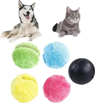 Produktbild von 1 Stück Hundeplüschspielzeug, elektrischer rollender Ball, selbstrollender Ball, Hundespielzeug, elektrischer Haustierspielzeugball