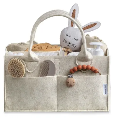 Immagine prodotto di Organizer per fasciatoio - Pieghevole - 38 x 23 x 18 cm - Bianco - Per la cameretta e in viaggio