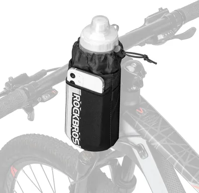Produktbild von ROCKBROS Fahrrad Flaschenhalter Lenkertasche mit Fahrrad Lenker Trinkflaschenhalter und Handytasche Schwarz 1L
