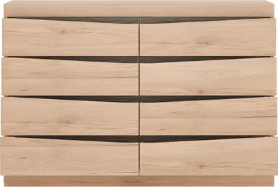 Produktbild von Sideboard mit Schubkästen SANFORD-129 in Eiche hell Nb.B/H/T: ca. 126/84/40 cm