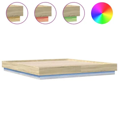 Produktbild von vidaXL Bettgestell mit LED Sonoma-Eiche 180x200 cm