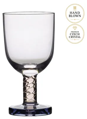 Imagen del producto de Vasos para vino blanco "Happy", fabricados a mano en cristal checo, capacidad de 248 ml, juego de 2 unidades