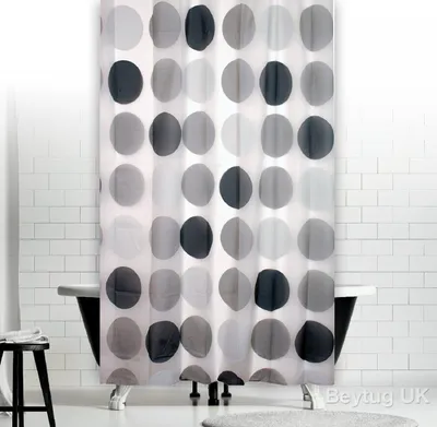 Produktbild von Retro grau Peva Duschvorhang 180x180 cm inkl. Duschvorhangringe