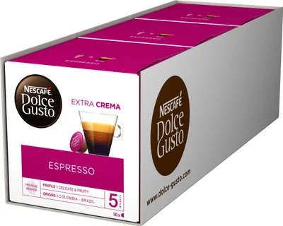 Produktbild von Nescafé Dolce Gusto Espresso, Kaffee, Kaffeekapsel, 3er Pack, 3 x 16 Kapseln