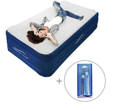Productafbeelding van AeroRest 1-persoons luchtbed | 210 x 99 x 51 cm | Afritsbaar topmatras | Inclusief reparatiekit