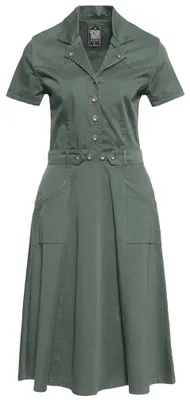 Produktbild von Queen Kerosin Swing Kleid - Workwear Oliv XS