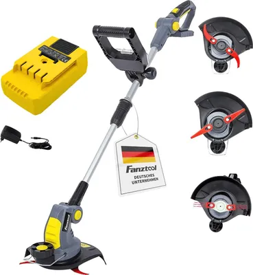Produktbild von FANZTOOL 20V Akku-Rasentrimmer, inkl. 2Ah Akku, Ladegerät. Ideal für Feinschnitt und Grobschnitt
