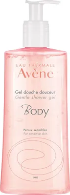 A bottle of Avene Body Gentle Shower Gel.