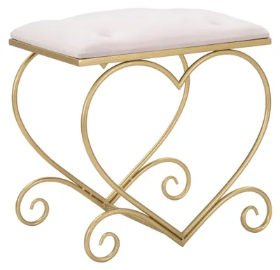 Zdjęcie produktu dla o Ferretti stolička srdce 50x37,5x51,5 cm zlatá ružová