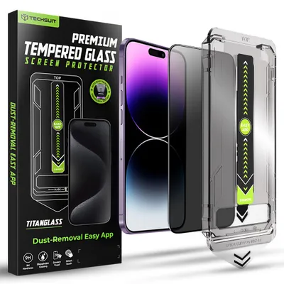 Produktbild von Techsuit - TitanGlass FullCover Schutzglas für iPhone 14 Pro Max - Privacy