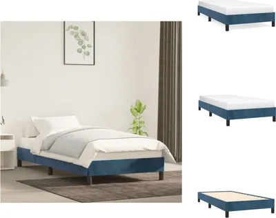 Immagine prodotto di vidaXL Struttura letto blu scuro 100x200 cm in velluto - Letti e strutture letto