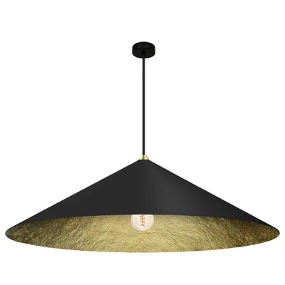 Image de Lampe suspendue à cône noir avec intérieur doré Ø 90 cm Fuji 1xE27 Milagro