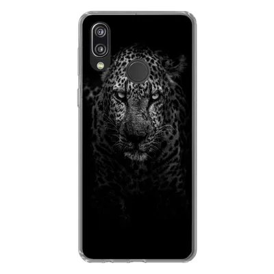 Produktbild von MuchoWow® Handyhülle Schutzhülle Hülle für Huawei P20 Lite (2020) Leopard - Schwarz - Weiß Silikon Softcase Handy Hülle - Kartenhalter