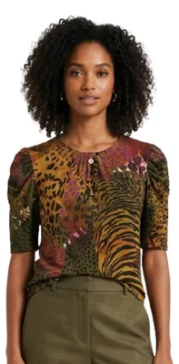 Produktbild von Desigual Loreto Damenbluse mit Leopardenmuster M