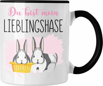 Produktbild von Trendation - Lieblingshase Geschenk Tasse Liebste Person Beste Freundin Bester Freund Geschenk (Schwarz)