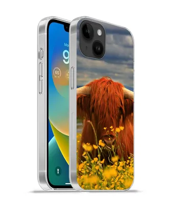 Produktbild von MuchoWow® Handyhülle Schutzhülle Hülle für Apple iPhone 14 Plus - Soft case Schottischer Highlander - Tiere - Blumen Silikon Softcase Handy Hülle - Abbildung