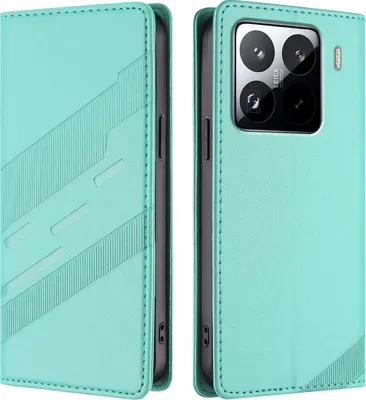 Produktbild von Hülle für Xiaomi 15 Pro, Kunstleder Brieftaschen Handyhülle mit Kartenfach und Standfunktion Türkis