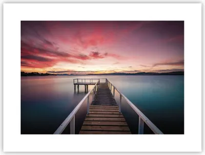 Produktbild von Poster - Poster ohne Rahmen - Brücke Rosa Himmel - 40x30 cm - Wand Bild - Wanddeko - Wandbilder - Kunstposter - Wandposter - Bilder - Kunstdruck - Wanddekoration - Wandbild - P2XAA40x30-4795