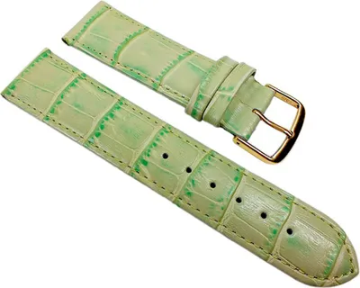 Produktbild von Uhrenarmband Kalbsleder gepolstert Hellgrün Herzog 20348G, Stegbreite:18mm