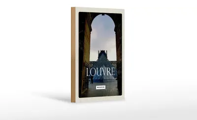 Produktbild von Holzschild Reise 12x18 cm Louvre Museum Reiseziel Architektur