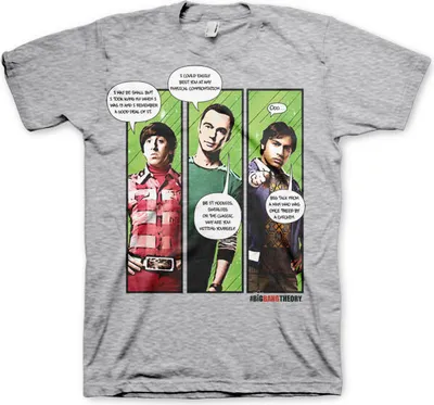 Immagine prodotto di TBBT - Maglietta Superhero Quips - X-Large - Grigio-erba