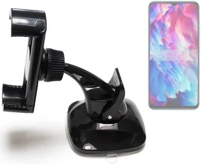 Produktbild von K-S-Trade kompakte Handy-Halterung Windschutzscheibe kompatibel mit Cubot A1 Armaturenbrett schwarz Autohalterung KFZ Halter Scheiben-Halterung