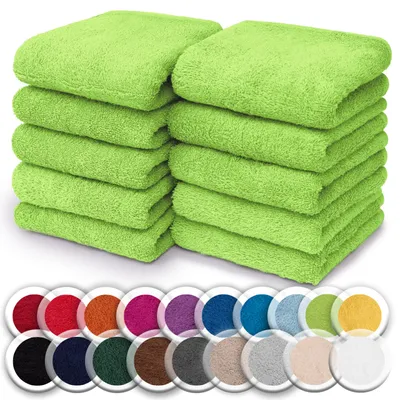 Produktbild von Frottee-Waschlappen 10er-Set 30x30 cm Apfel Grün 100% Baumwolle weich saugfähig