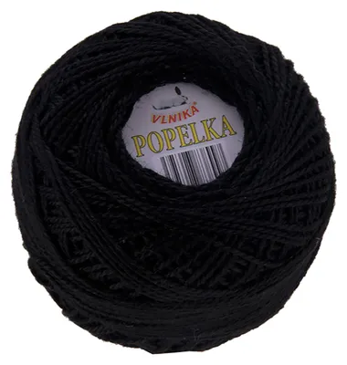 10g Kreuzstickgarn / Häkelgarn Popelka schwarz