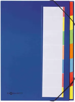 Produktbild von Ordnungsmappe Deskorganizer A4 7 Fächer blau Packung mit 10 Stück
