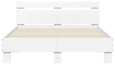 Produktbild von vidaXL Bettgestell mit Kopfteil LED-Beleuchtung Weiß 120x200 cm