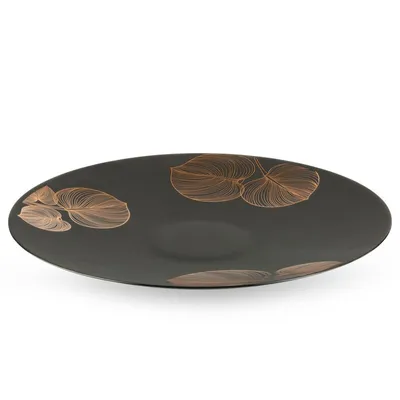 Zdjęcie produktu dla Patera dekoracyjna szkło ViCTORIA czarna/złota 37 cm