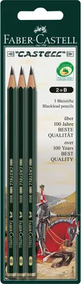 Produktbild von Faber-Castell 110998, B, Grün, Kunst, Grafische Zeichnung, Hobby, Büro, Schule, Technical drawing, Sichtverpackung, 3 Stück(e)