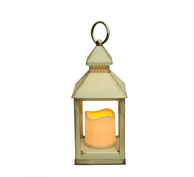 Produktbild von Lesser & Pavey Laterne mit LED Kerze aus Kunststoff im Shabby Chic Design