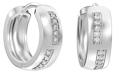 Productafbeelding van Bibei Huggie oorbellen voor dames, bezet met zirkonia, gemaakt van 925 sterling zilver, model BIPE017