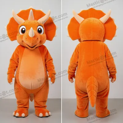 Immagine prodotto di Mascotte MASTICOT triceratopo in velluto arancione