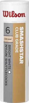 Produktbild von Wilson Smashstar Tube Shuttlecocks 78 (Schnelle Geschwindigkeit), weiß, Packung mit 6