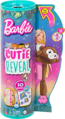 Immagine prodotto di Mattel HKR01 Cutie Reveal Barbie Serie Jungle - Scimmia