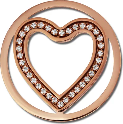 Produktbild von Amello Edelstahl vergoldet Zirkonia Coins rose weiß 30 mm Herz Damen ESC525EW
