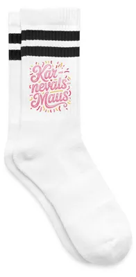 Produktbild von Spreadshirt Karnevalsmaus | Karneval Design Gestreifte Tennissocken, 42-46, Weiß/Schwarz