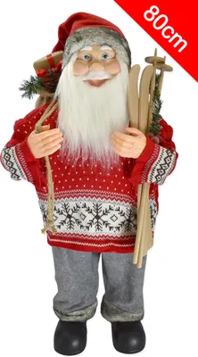 Produktbild von 80cm Weihnachtsmann Santa Claus Nikolaus Weihnachten Figur Weihnachts Deko Weihnachtsmänner Weihnachtsbaum Christbaumschmuck Geschenk XXL - M5