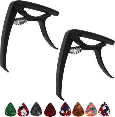Productafbeelding van Gitaar capodaster set van 10, voor G-gitaar, inclusief plectrum, voor optredens