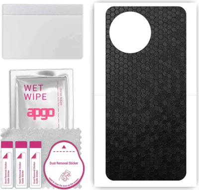 Produktbild von apgo Rückseite Schutzfolie, Skin, kompatibel mit Realme 11 5G, Hinten Displayschutzfolie aus Vinylfolie, kratzfest, einfache Montage - Schwarze Honigwabe