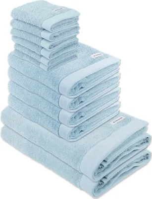 Produktbild von TOM TAILOR Handtuch Set, 12-tlg. - Color Bath, 2x Duschtuch, 4x Handtuch, 6x Gästetuch Hellblau Set