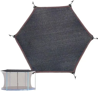 Productafbeelding van Trampoline Afdekking - Zonnezeil Bescherming - Buiten Spelen - UV Bestendig Scheurvast - Ø 244-427 cm - Zwart